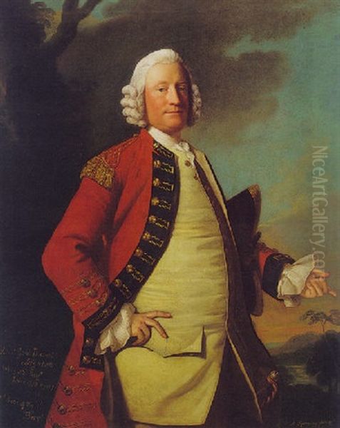 Portrait Of Lieutenant Colonel Daniel Leighton Oil Painting by Allan Ramsay