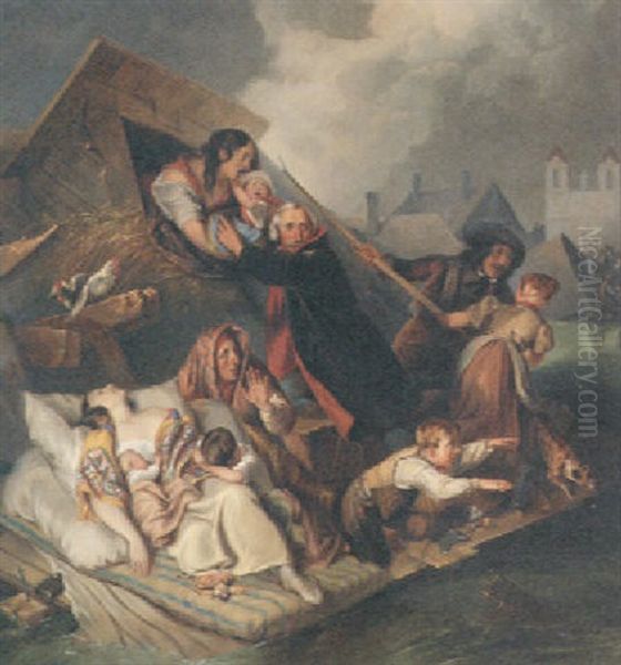 The Flood Oil Painting by Johann Matthias Ranftl