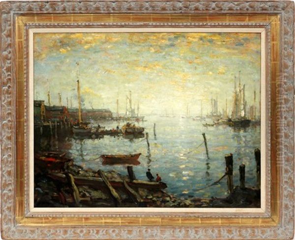 Maine Coastal Scene Oil Painting by Henry Ward Ranger