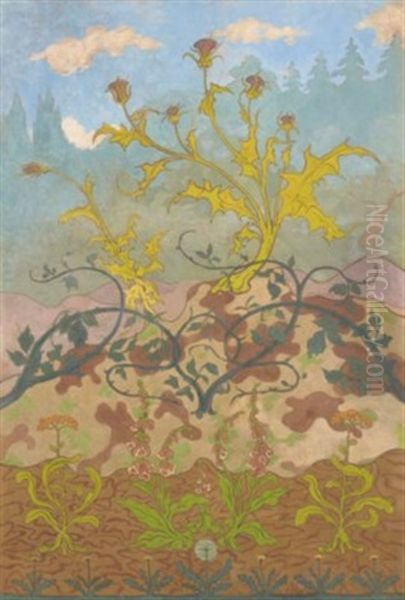 Chardons Et Digitales Oil Painting by Paul Elie Ranson