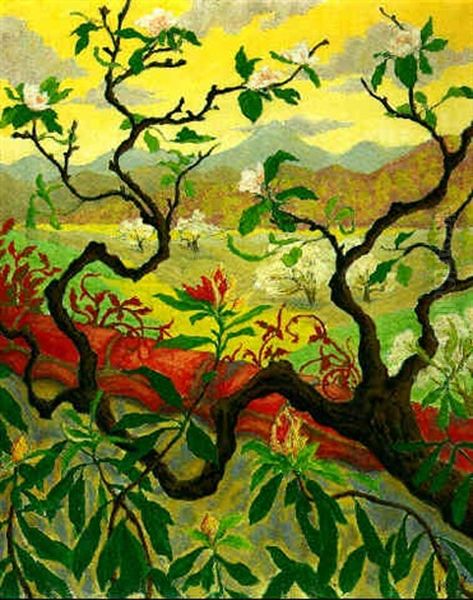 Paysage Japonisant Oil Painting by Paul Elie Ranson
