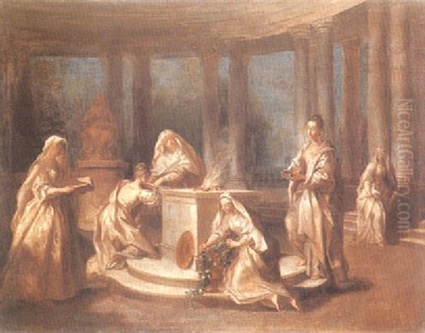 Les Vestales Oil Painting by Jean Raoux