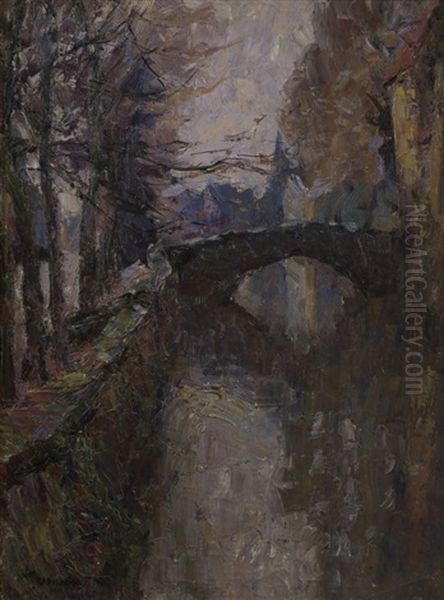 Canal At Uccle Oil Painting by Joseph Morris Raphael