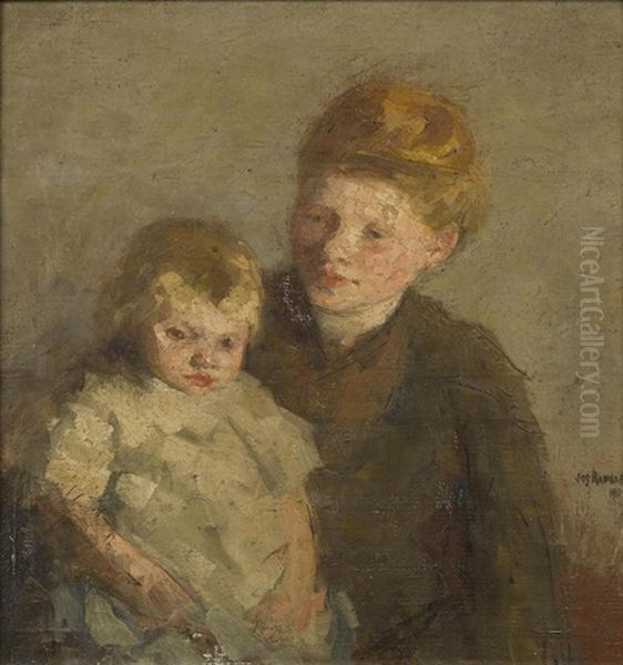 Mother And Child Oil Painting by Joseph Morris Raphael