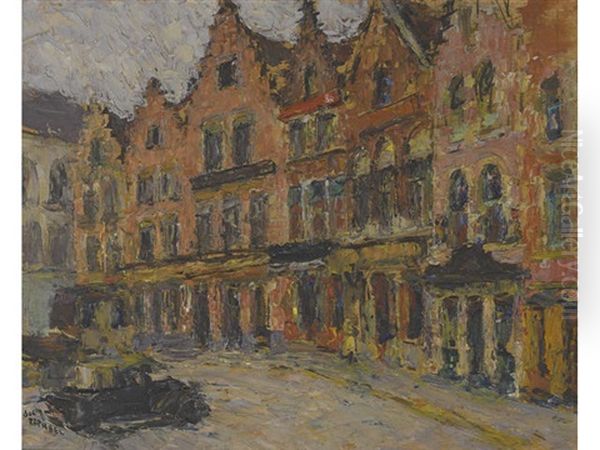 Cafes, Bruges Oil Painting by Joseph Morris Raphael