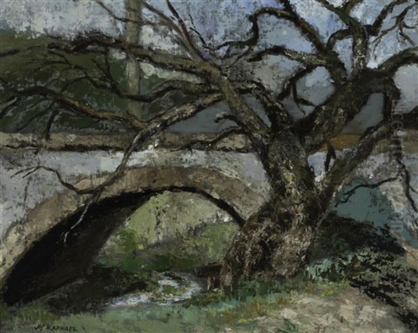 Old Stone Bridge Oil Painting by Joseph Morris Raphael