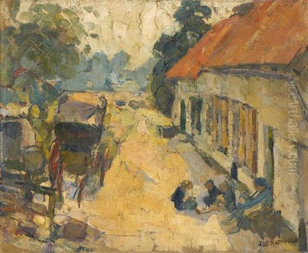 Conversation Dans Une Ruelle Ensoleillee Oil Painting by Joseph Morris Raphael
