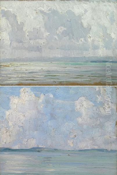 Katwyk (+ Hills Under Storm; Pair) Oil Painting by Joseph Morris Raphael