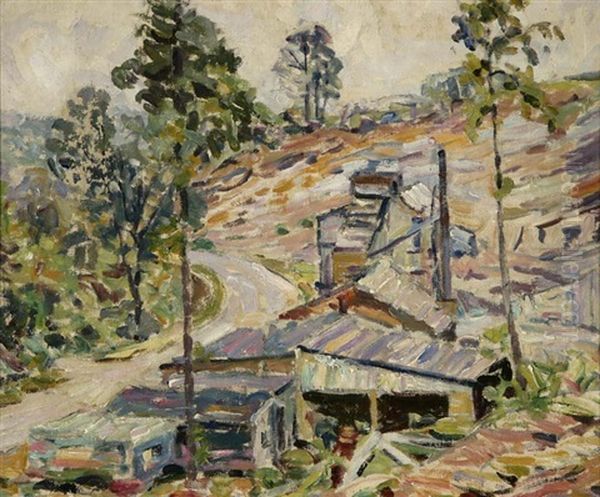 Landscape Near The Artist's Home Outside Uccle, Belgium Oil Painting by Joseph Morris Raphael