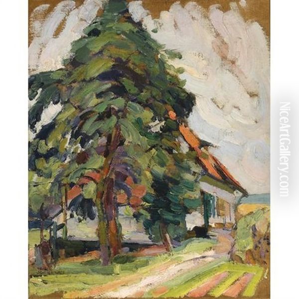 House And Tree Oil Painting by Joseph Morris Raphael