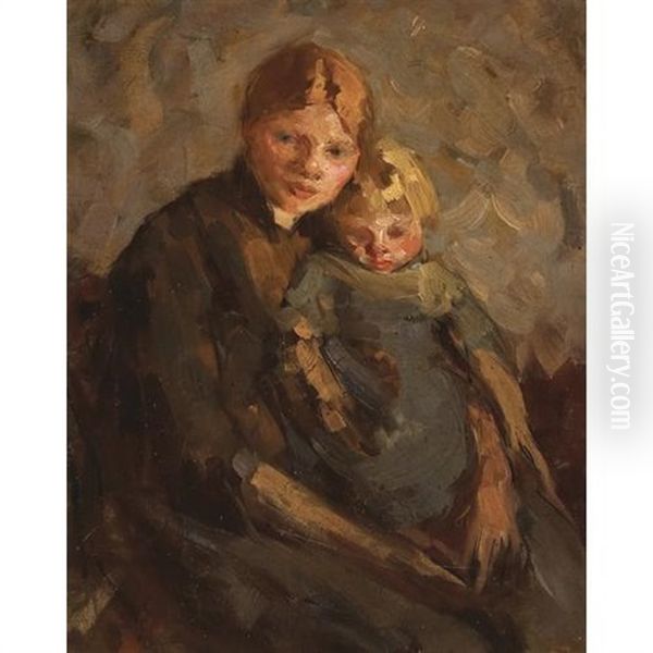 Two Sisters Oil Painting by Joseph Morris Raphael