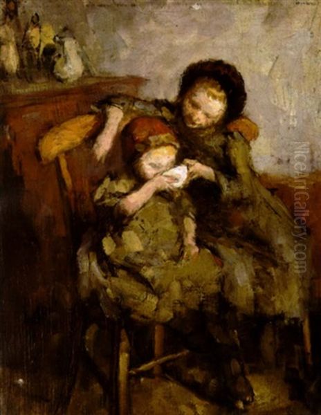 Daughters Of The Artist Oil Painting by Joseph Morris Raphael