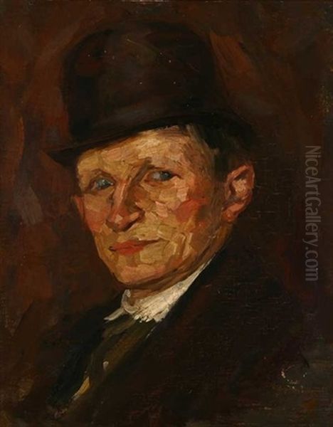 The Art Dealer - Portrait Of Nils Helgesen Oil Painting by Joseph Morris Raphael