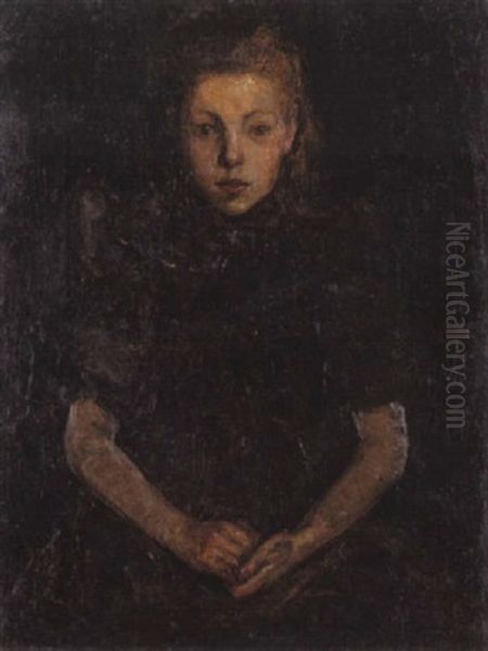 Portrait De Fillette Oil Painting by Joseph Morris Raphael