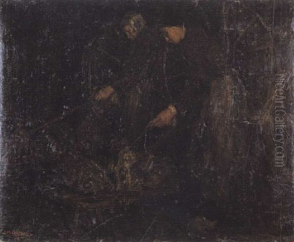 Belgique, Les Fileuses Oil Painting by Joseph Morris Raphael