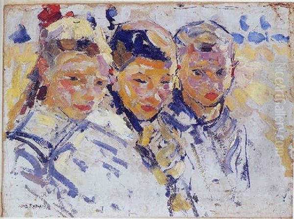 Three Children Oil Painting by Joseph Morris Raphael