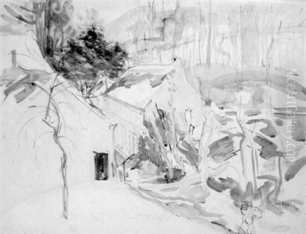 A House In A Wooded Landscape (rue England?) Oil Painting by Joseph Morris Raphael