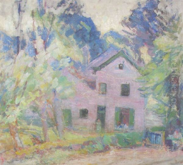 The Lilac House In Linkebeek, Belgium Oil Painting by Joseph Morris Raphael