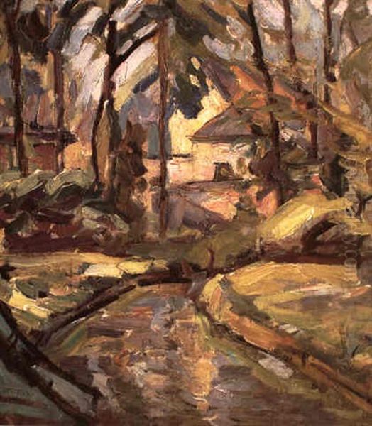 House In A Clearing Oil Painting by Joseph Morris Raphael