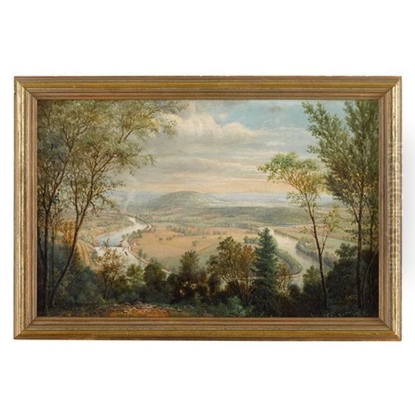 View Of Poplar Neck, Neversink Mountain, Reading, Pa Oil Painting by J. Heyl Raser
