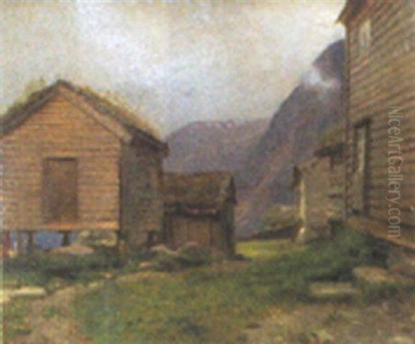 Pa Garden Oil Painting by Georg Anton Rasmussen