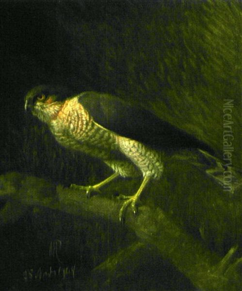 Faucon Oil Painting by Niels Pieter Rasmussen