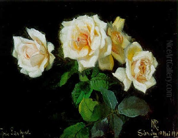 Rose Sunlight Oil Painting by Niels Pieter Rasmussen