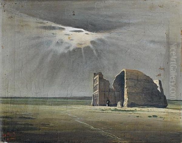 Taq-i Kisra Oil Painting by Abdul Qadir al Rassam