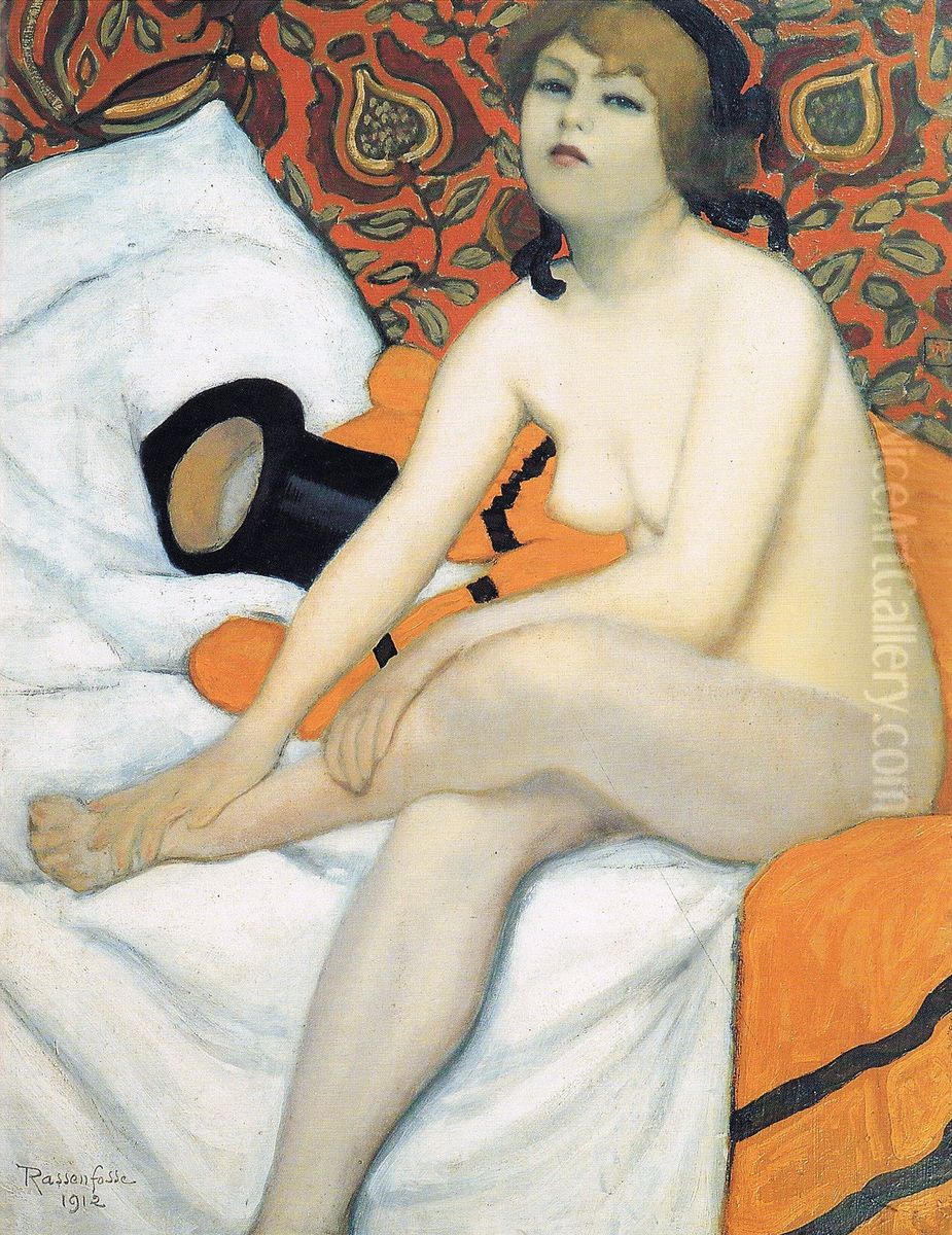 Le Peignoir Jaune Oil Painting by Armand Rassenfosse