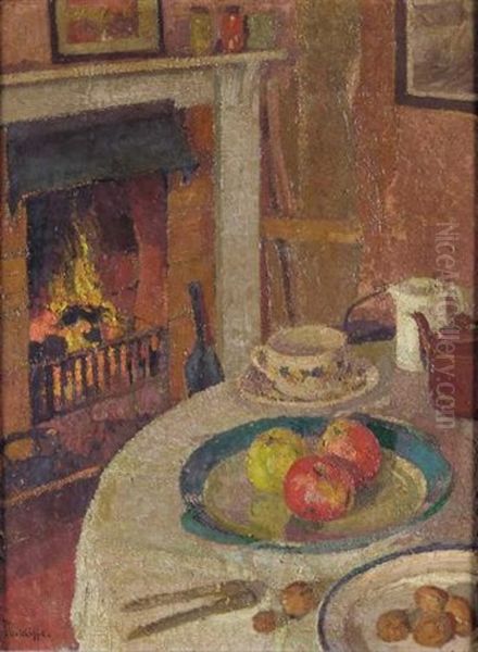 Still Life By The Fire Oil Painting by William Ratcliffe