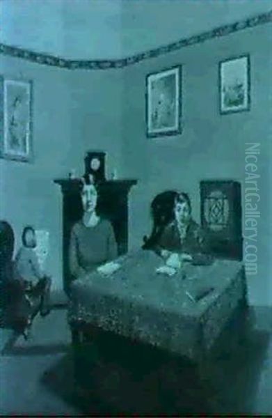 Evening At Home,albert Street,camden Oil Painting by William Ratcliffe