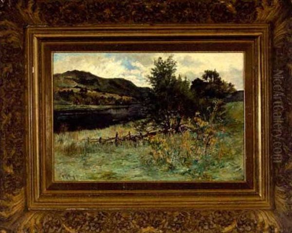 Tranquil River Landscape Oil Painting by Alexander Wellwood Rattray