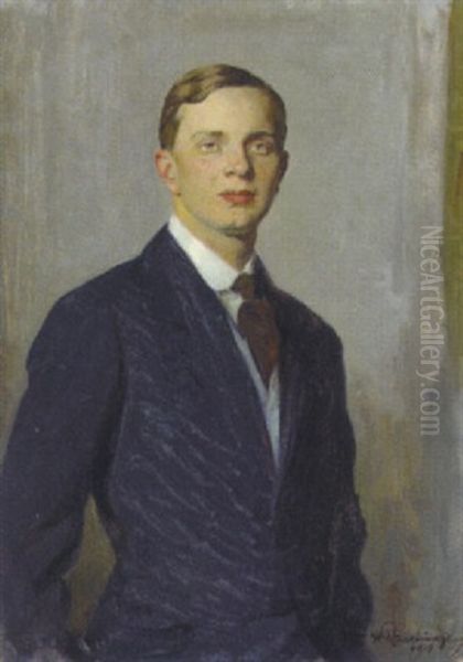 Bildnis Eines Jungen Herrn Oil Painting by Heinrich Rauchinger