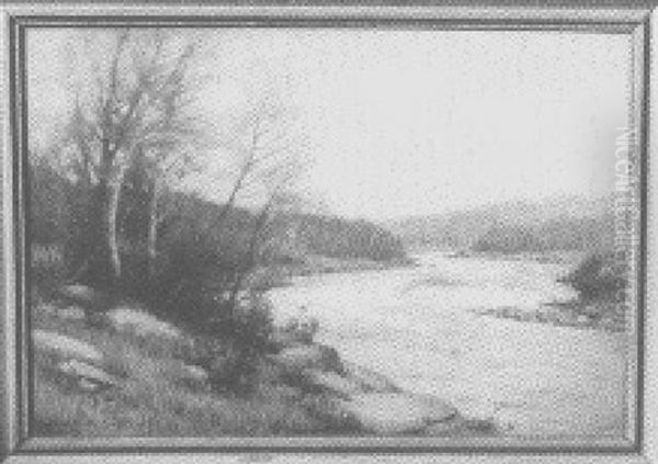 Rushing River Oil Painting by John Willard Raught