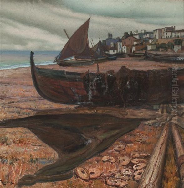 Visio Mediterrania. San Pol De Mar Oil Painting by Nicolas Raurich Y Petre