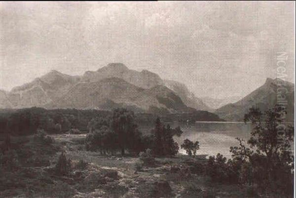 Paysage Lacustre Oil Painting by Ernst Von Raven