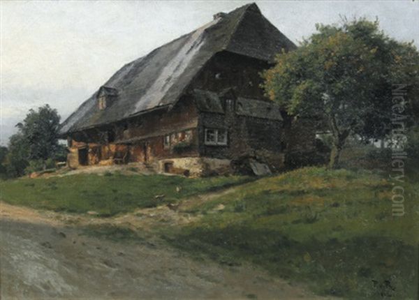 Bauernhaus Im Schwarzwald Oil Painting by Paul von Ravenstein
