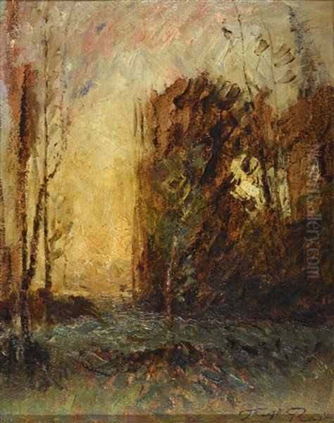 La Lumiere Doree Entre Les Arbres Oil Painting by Auguste Francois Ravier