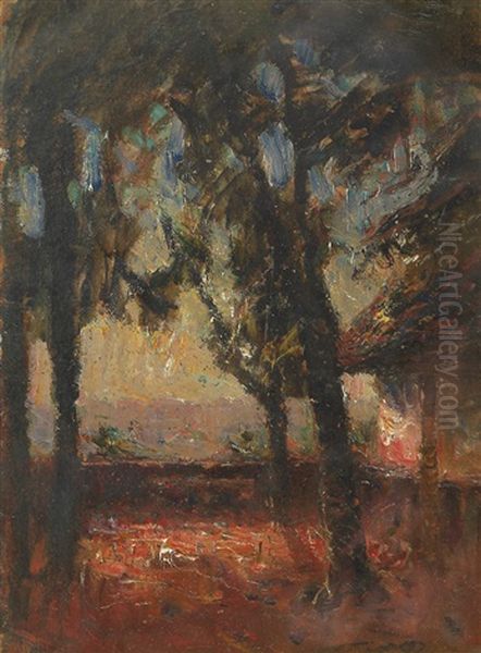 Sous Bois, Le Soir Oil Painting by Auguste Francois Ravier