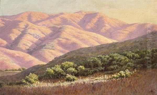 Sun's Last Rays, Marin County, California Oil Painting by Louis Edward Rea