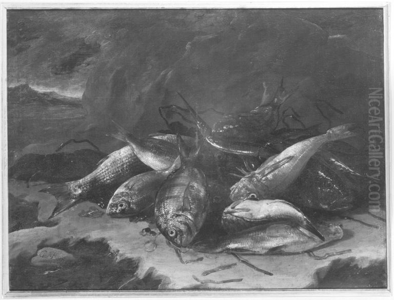 Fischstillleben Oil Painting by Giuseppe Recco