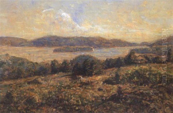 The Delaware River Near Point Pleasure, Dusk Oil Painting by Stanley L. Reckless