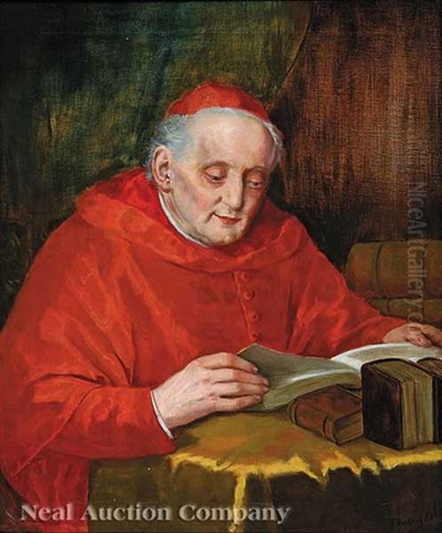 The Cardinal In His Study Oil Painting by Theodor Recknagel