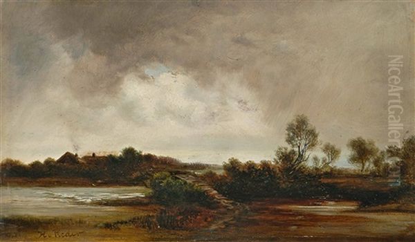 Abendliche Landschaft Oil Painting by Heinrich Von Reder