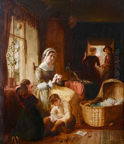 Bad News From The Sea Oil Painting by Richard Redgrave