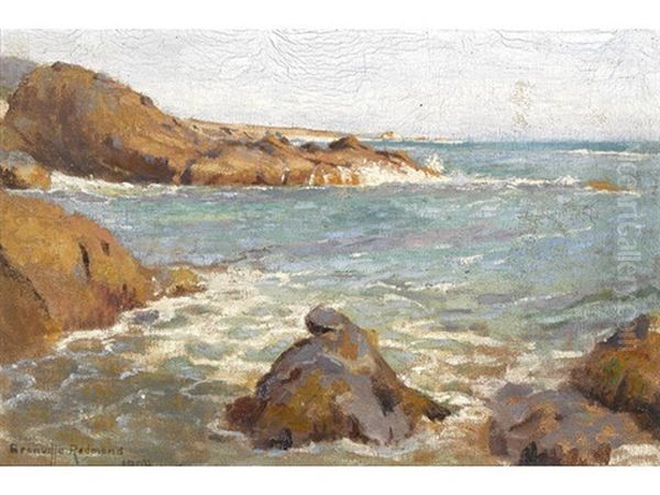 Rocky Coast, Believed To Be Laguna Oil Painting by Granville S. Redmond
