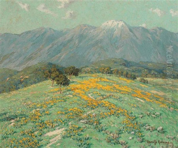 Snow Capp Spring Oil Painting by Granville S. Redmond