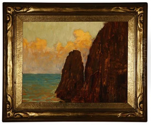 Catalina Cliffs Oil Painting by Granville S. Redmond