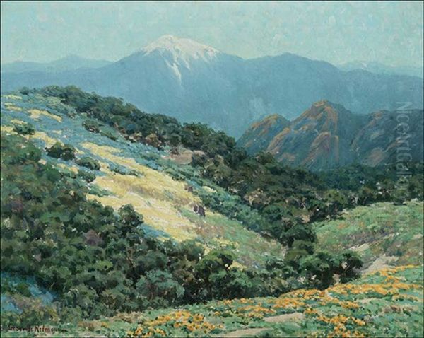 View Of Mt. Baldy From Cajon Pass Oil Painting by Granville S. Redmond