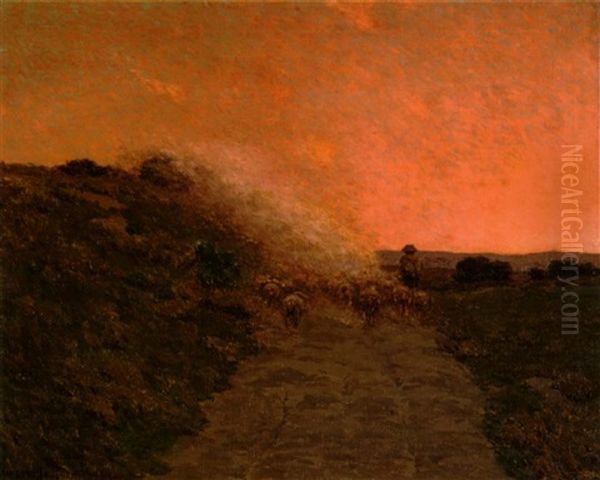 The Sheep Herder Oil Painting by Granville S. Redmond